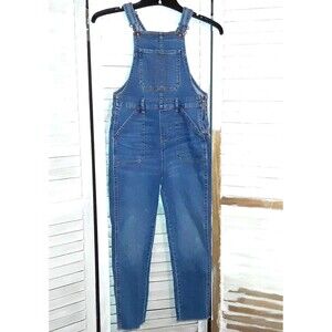Oshkosh B'Gosh Girls Denim Overall Size 10/10a Adjustable Straps Side Zip